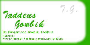 taddeus gombik business card